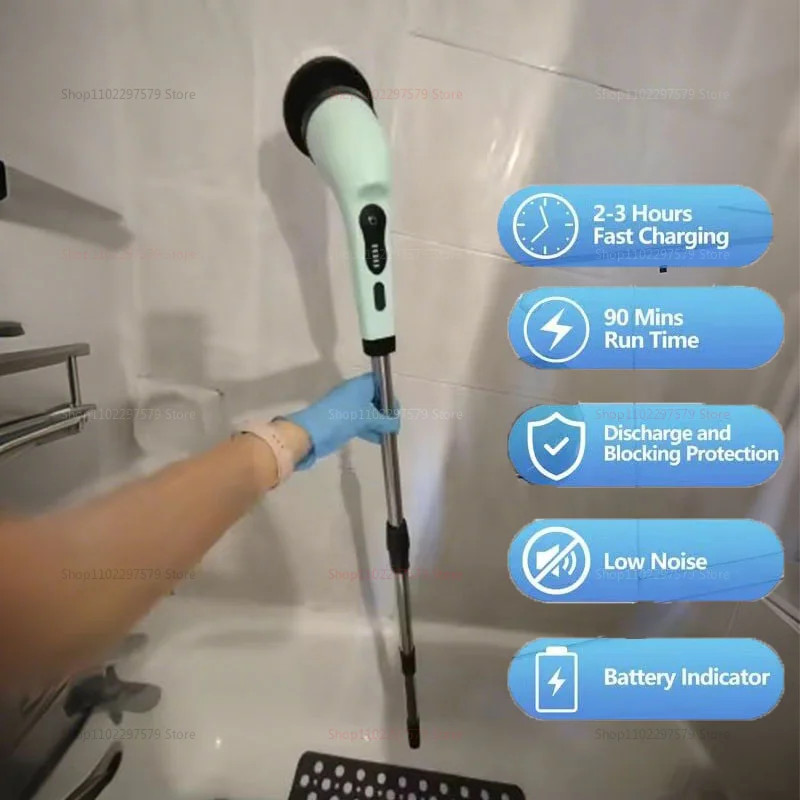 9 in 1 Multifunctional Handheld Electric Cleaning Brush with Telescopic Function