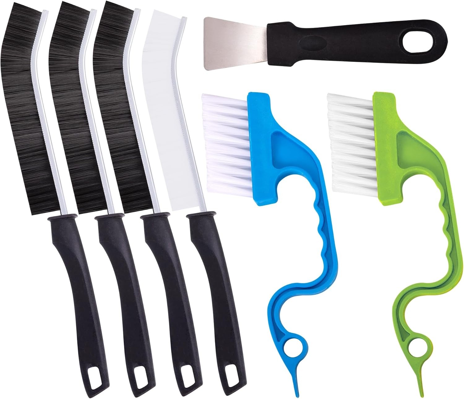 7 Pcs Hard Bristle Crevice Cleaning Brush Kit Multifunctional Hand Held Gap