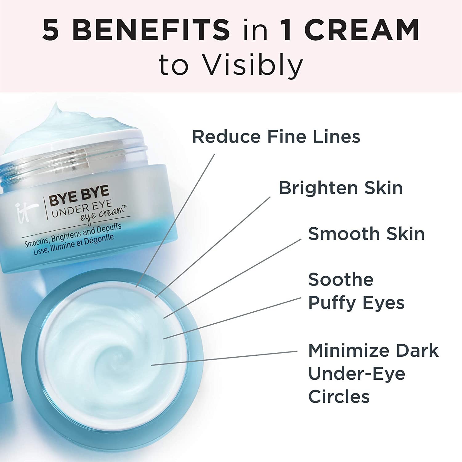 IT Cosmetics Bye Bye Under Eye Eye Cream – Hydrating, Quick-Absorbing Formula