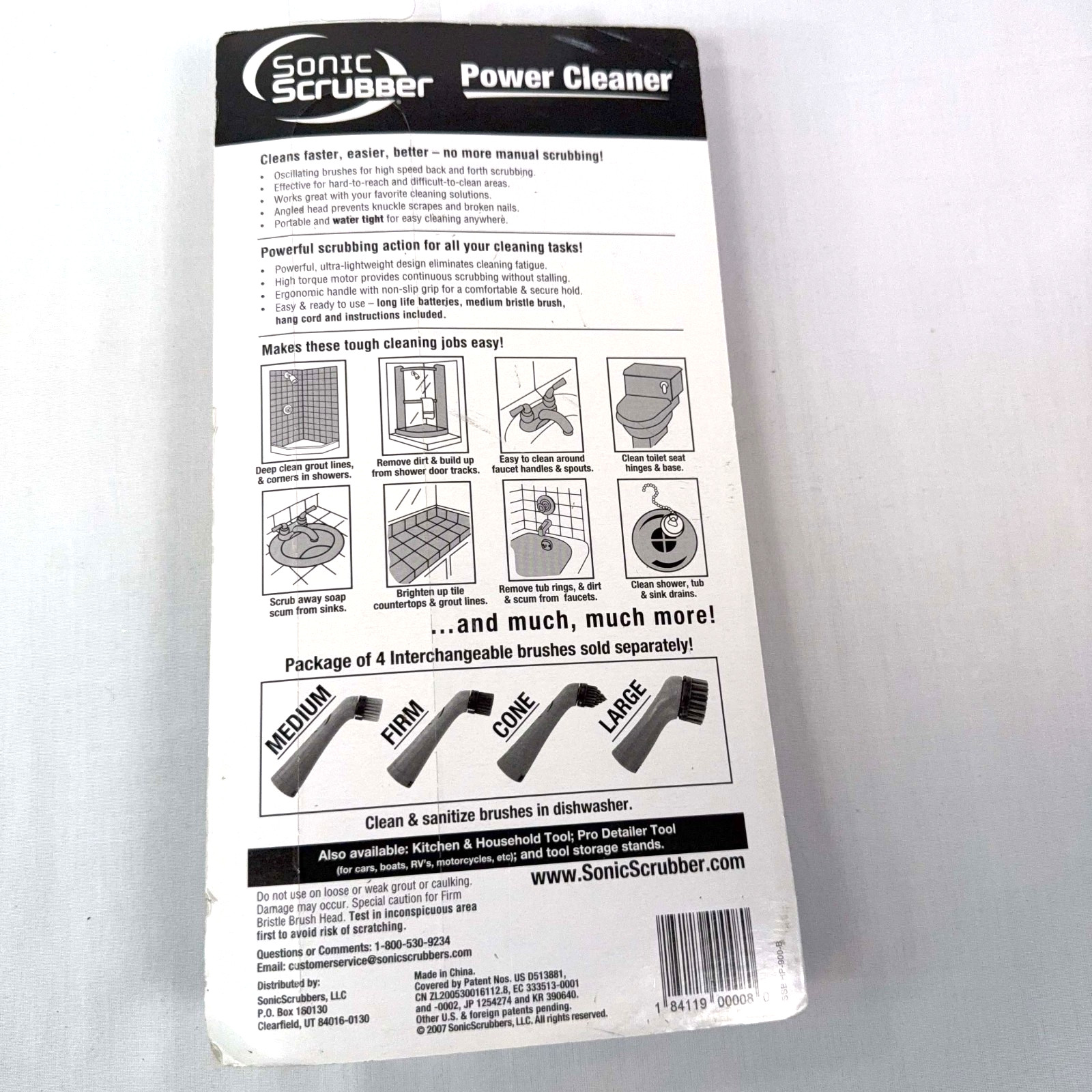 Sonic Scrubber Power Cleaner Bathroom Scrubber New NOS Sealed UPC 184119000080