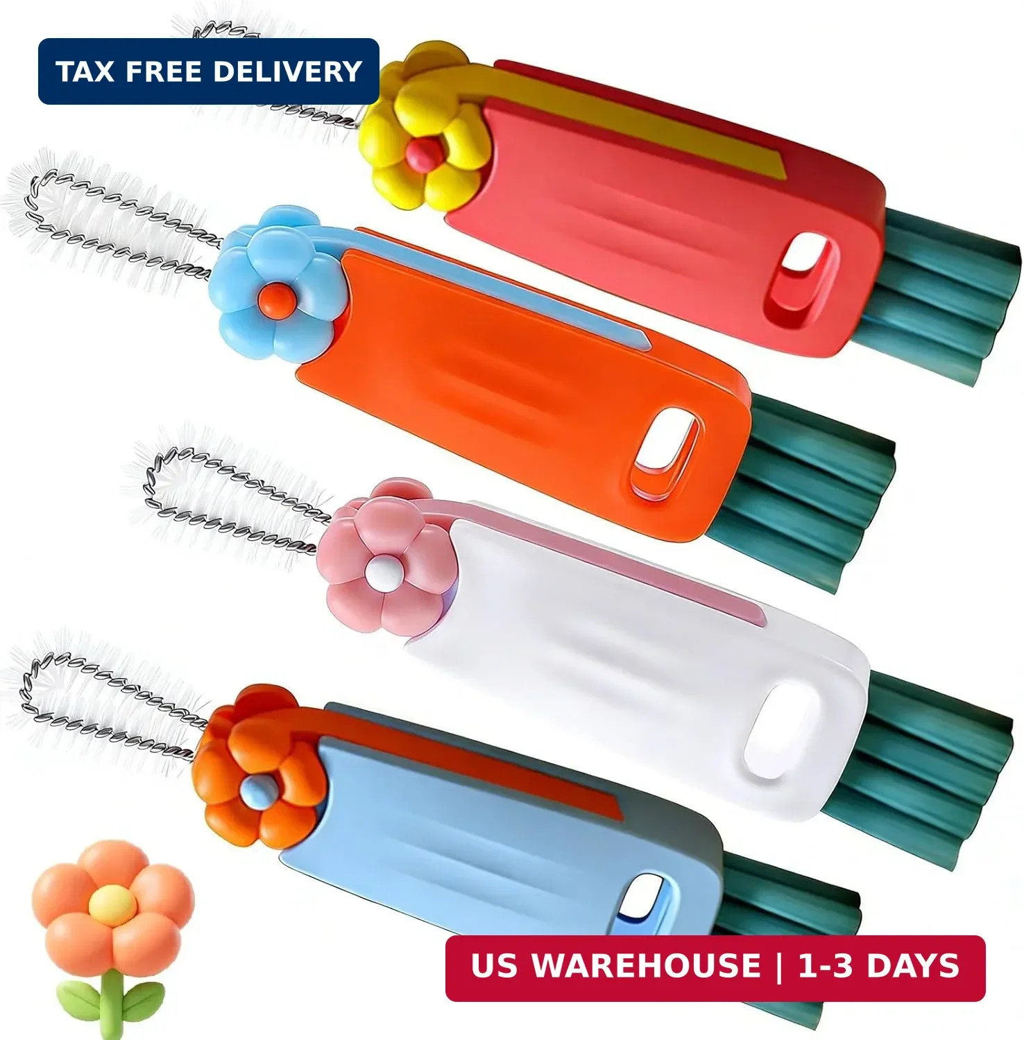 3 in 1 Cup Lid Cleaning Brush, 4PCS Multifunctional Crevice Cleaning Brush for W
