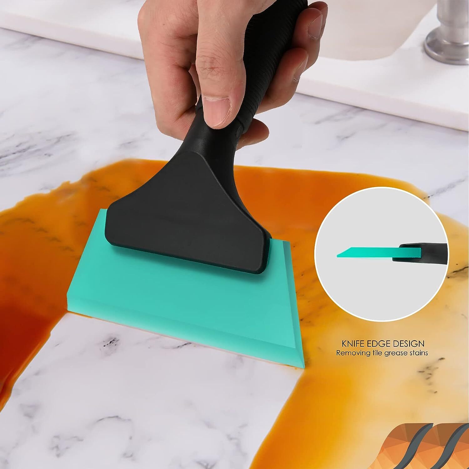5 Inch Rubber Squeegee Window Tint Windshield Squeegee for Car Window Light Blue