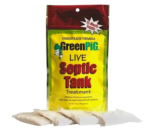 GREEN PIG Septic Tank Treatment Packets, Septic Safe Clog Remover, Prevents Expe