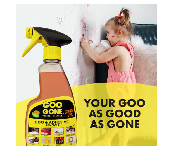 Goo Gone Adhesive Remover PRO POWER Spray Gel Remover Cleaner 12 oz