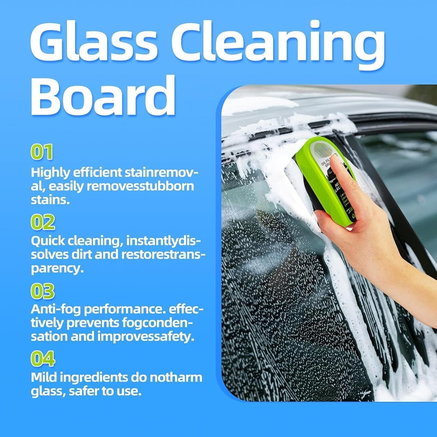 2025 New Automotive Oil Film Cleaning Brush, Clear Vision Glass Cleaner