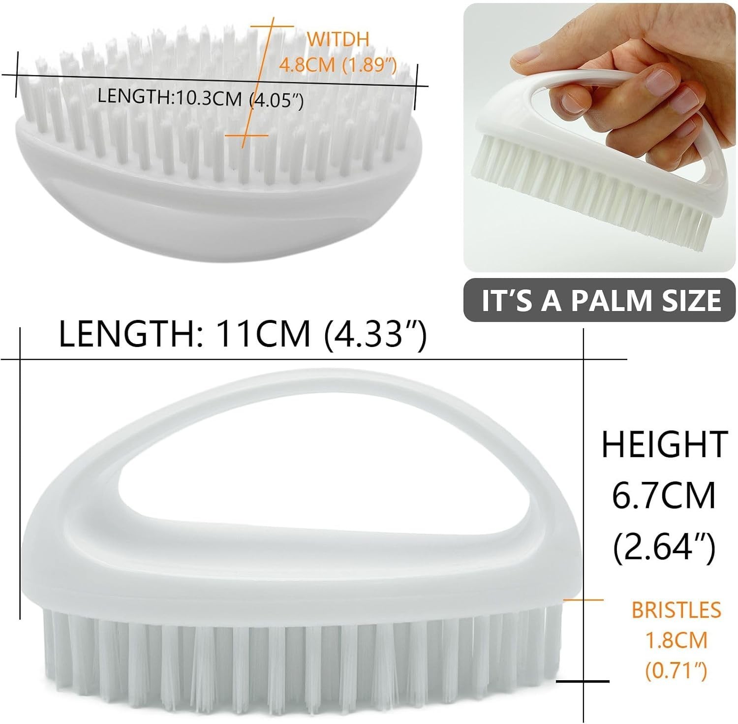 Stiff Nylon Bristles Small Scrub Brush – Ideal for Corners and Tight Spaces