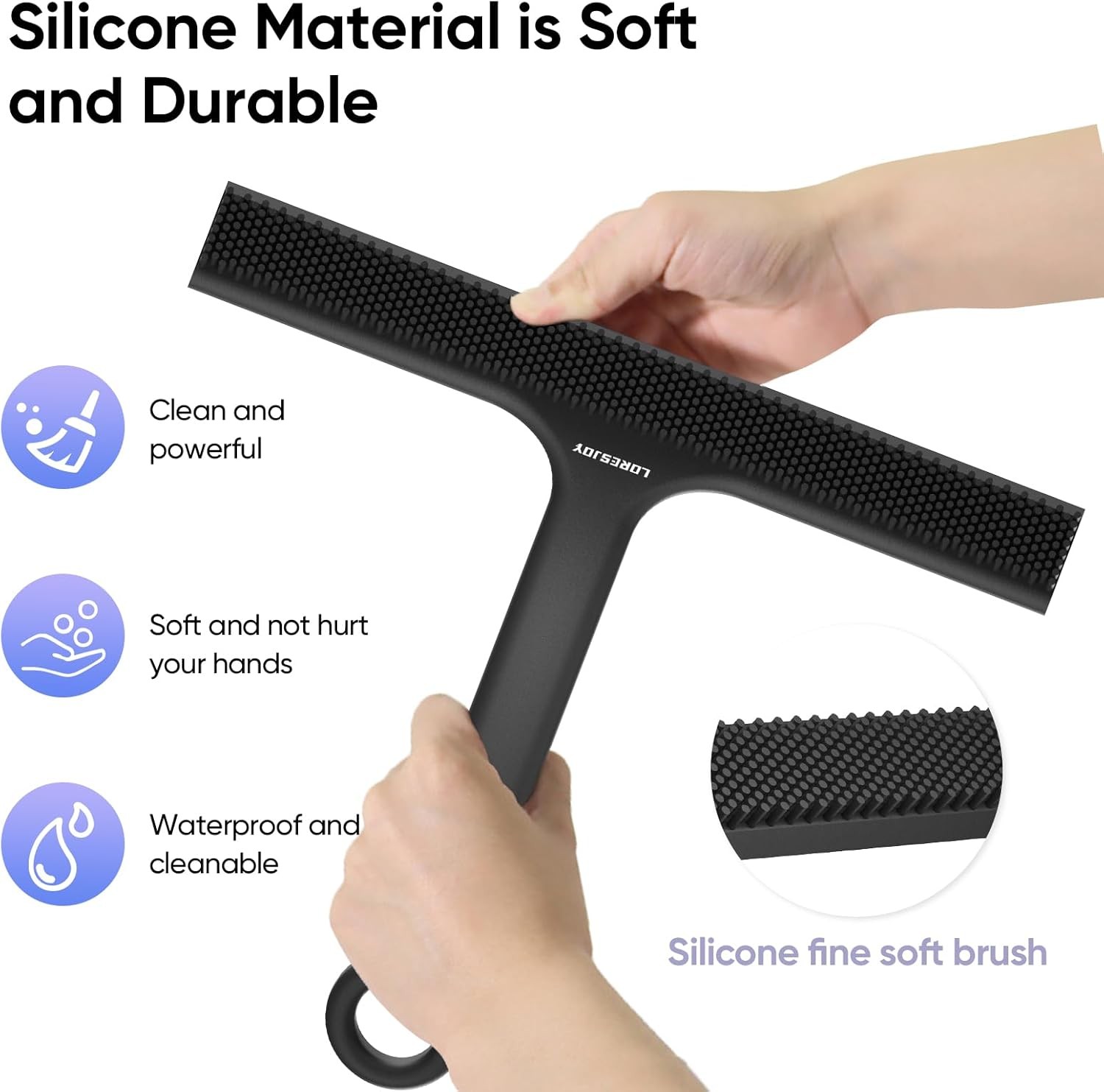 Shower Squeegee for Shower Glass Door Bathroom Accessories, Dual Head Wiper