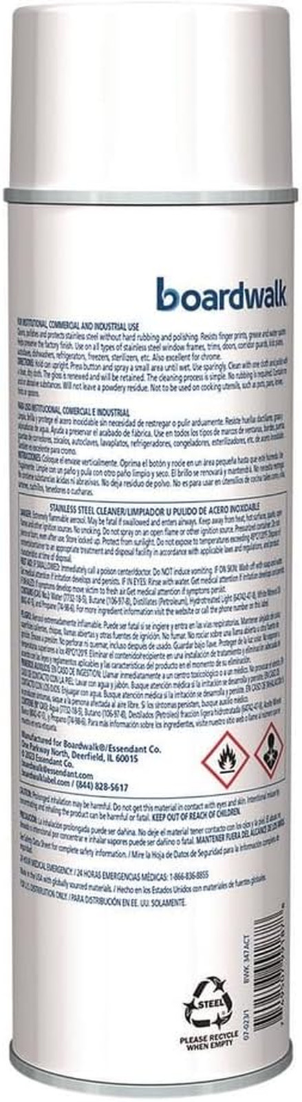 347ACT Stainless Steel Cleaner & Polish, Lemon, 18Oz Aerosol (Case of 12)