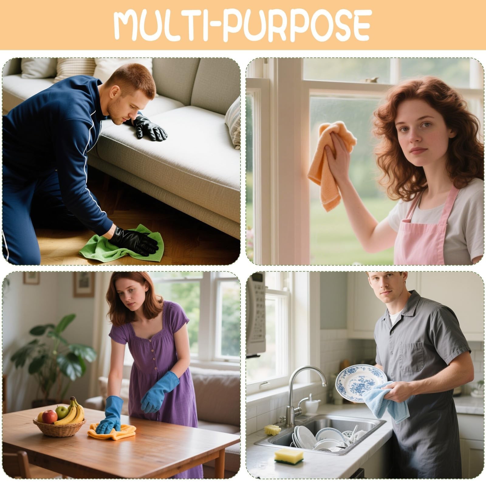 6 Pack Extra Large Microfiber Cleaning Cloths 20″x30″, Lint-Free Reusable Tow…