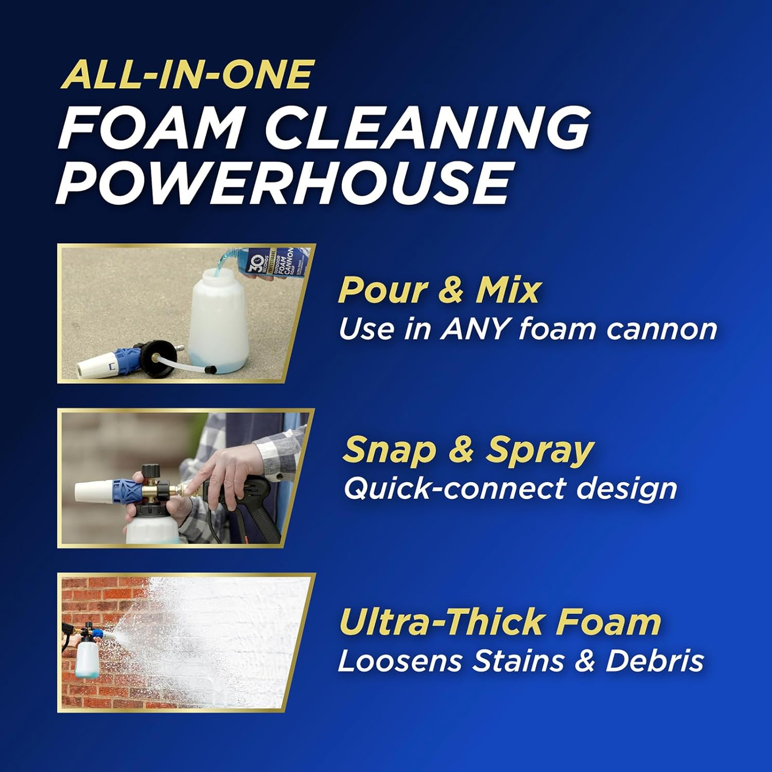 Foam Cannon Soap – 16 Fl. Oz. Outdoor Cleaner for Siding, Decks, Driveways & Mor