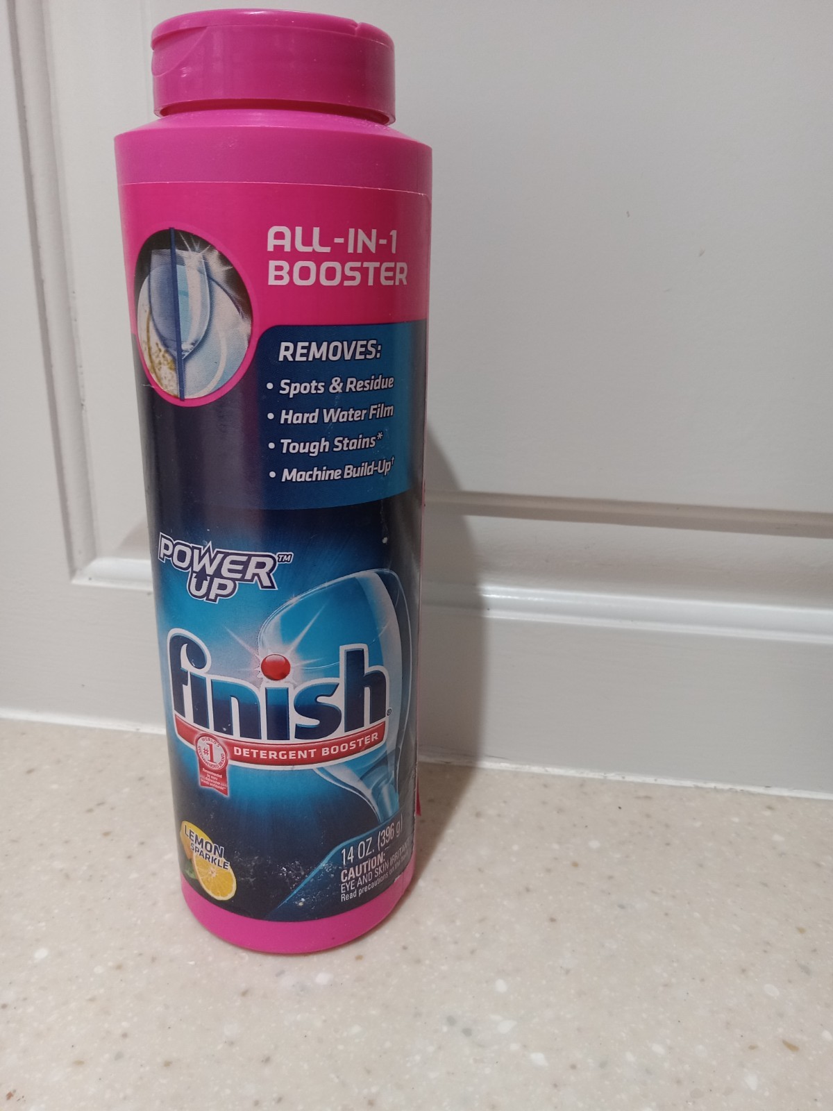 NOS 2012 Finish Hard Water Booster Powder 14 Ounces Lemon Sparkle Used- 2/3 full