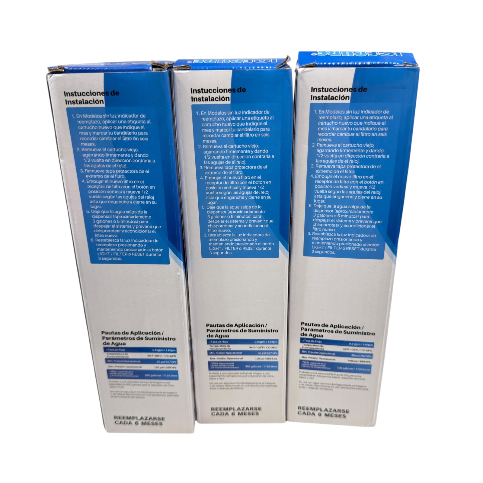 3-Pack ICEPURE RWF0700A Refrigerator Water Filter Replacement NSF Certified
