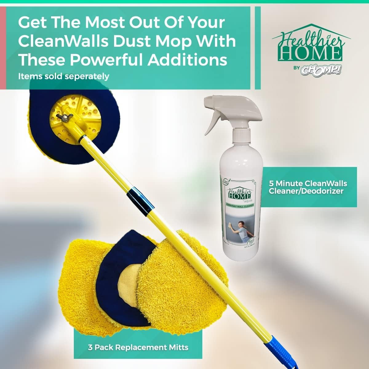 CHOMP Painted Wall Cleaner Spray Healthier Home 5-Minute CleanWalls 4-in-1