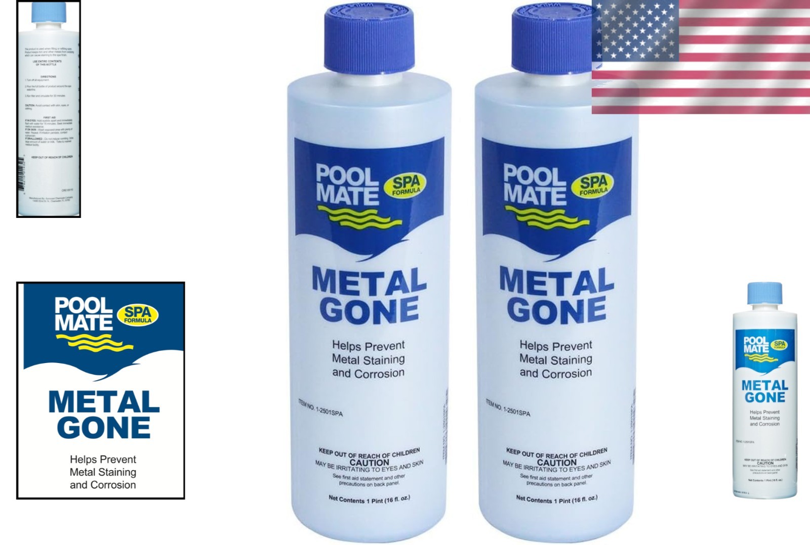 2-Pack Metal Gone – Easy Liquid Solution for Hot Tub Metal Stains and Corrosion