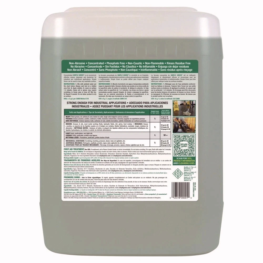 Simple Green 13006 5-gal. Concentrated Industrial Cleaner & Degreaser Pail New