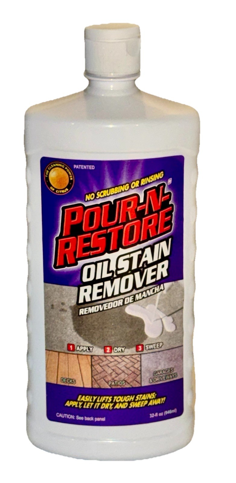 Pour-N-Restore Oil Stain Remover 32oz -Concrete & Driveway Cleaner -Rare Formula