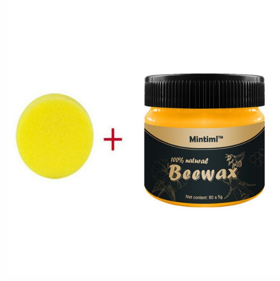 Beeswax Furniture Polish – Natural Wood Conditioner & Restorer with Sponges