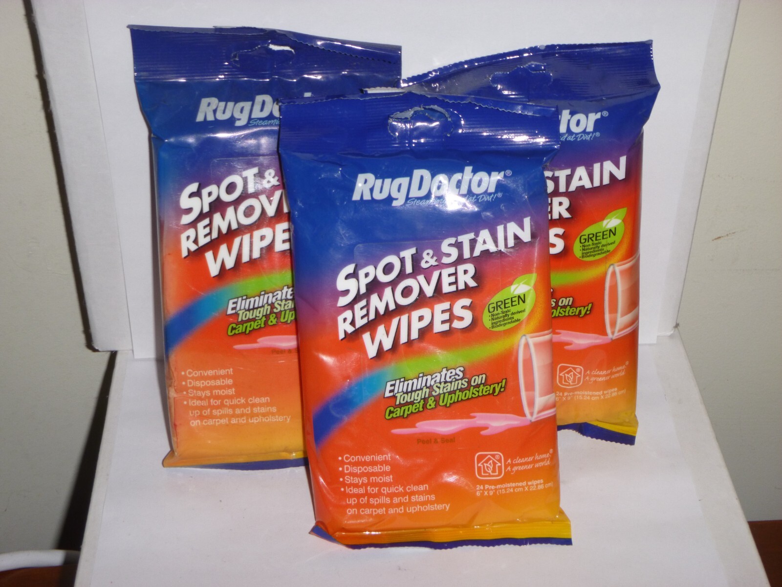 (3 pack) Rug Doctor Spot & Stain Remover Wipes – 24ct each – 9×6″