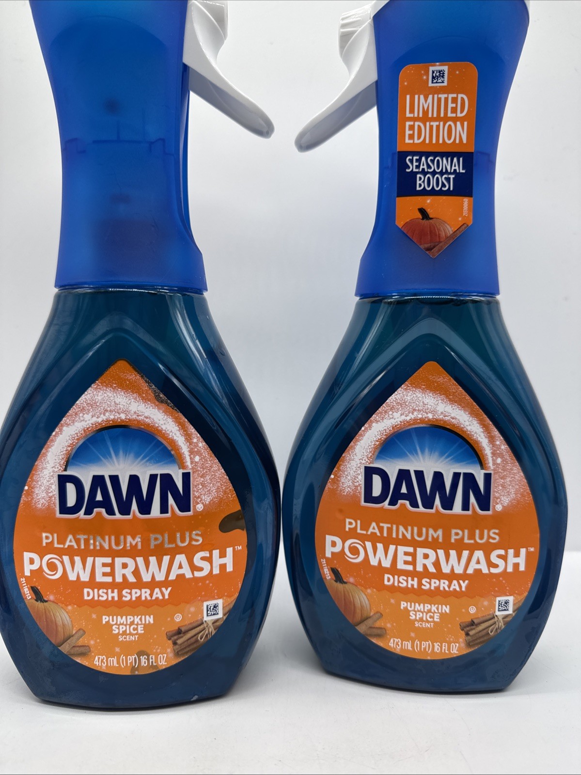 (2) Dawn Platinum Plus Powerwash Dish Spray Pumpkin Spice Scent 16oz COMBINESHIP