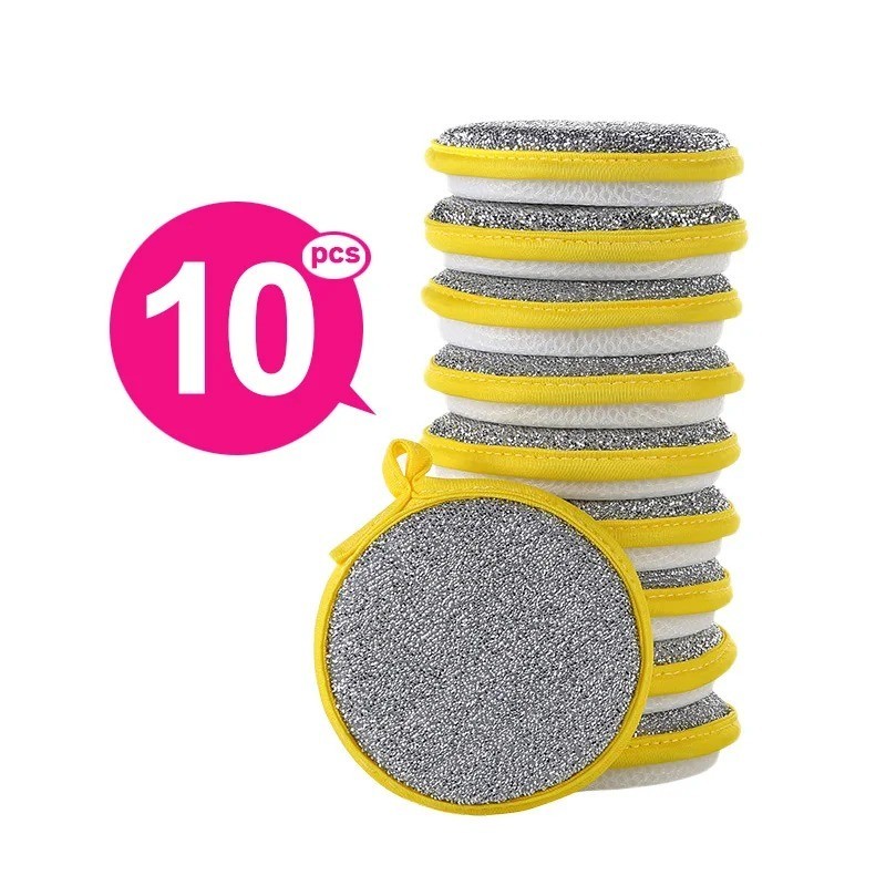 Double-Sided Scouring Pads Dish Pan Washing Sponge Kitchen Cleaning Tool