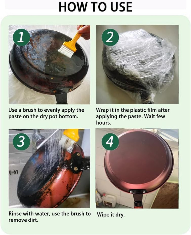 Pot Bottom Black Stain Cleaner Kit, Multi-Purpose Oil Stain Remover, Pot and Pan
