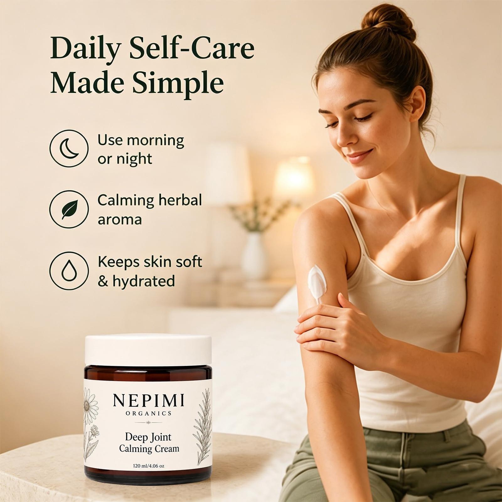 Nepimi Deep Joint Calming Cream, Moisturizing Massage Topical Body Cream 120ml