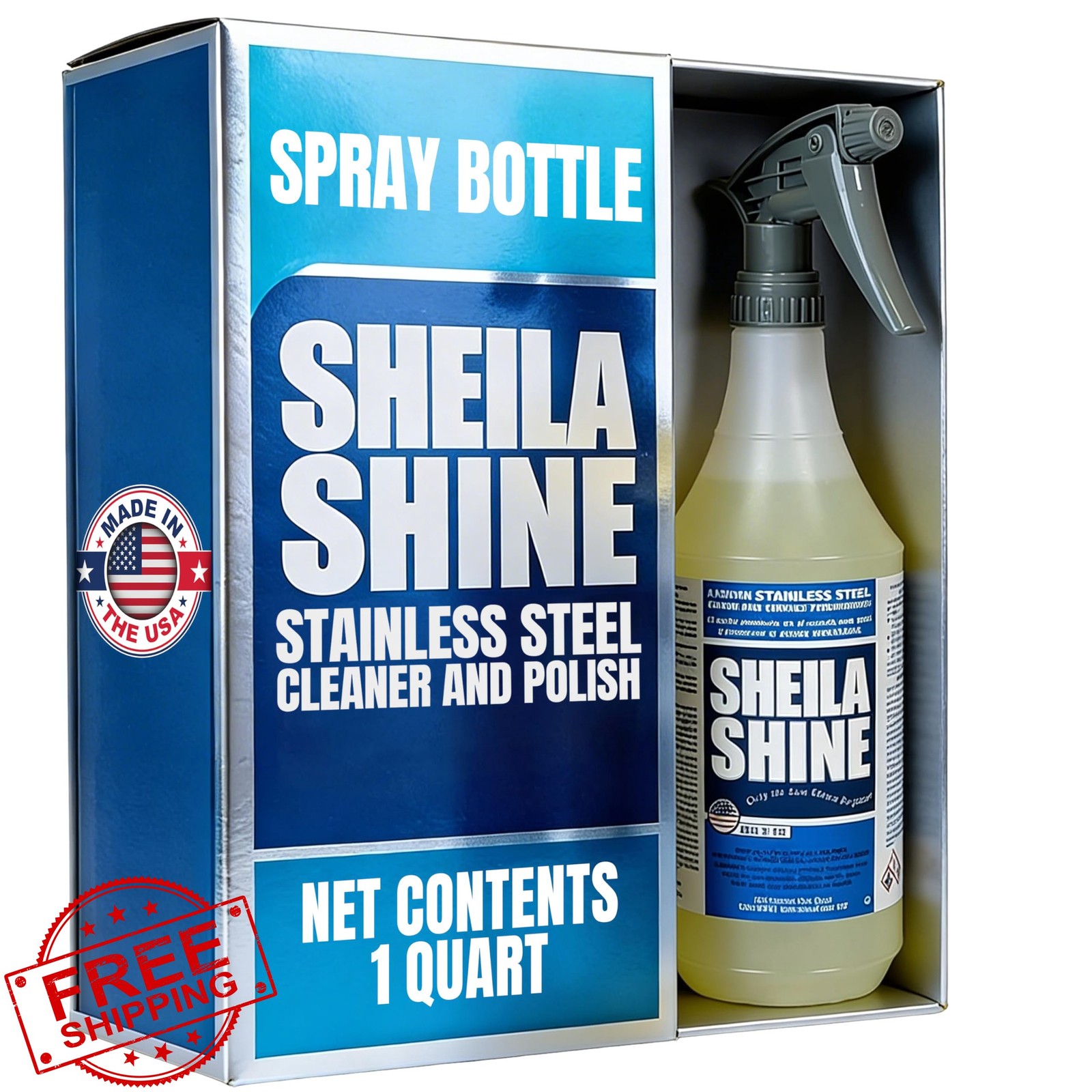 Sheila Shine 1 Qt Stainless Steel Cleaner Polish Spray Bottle
