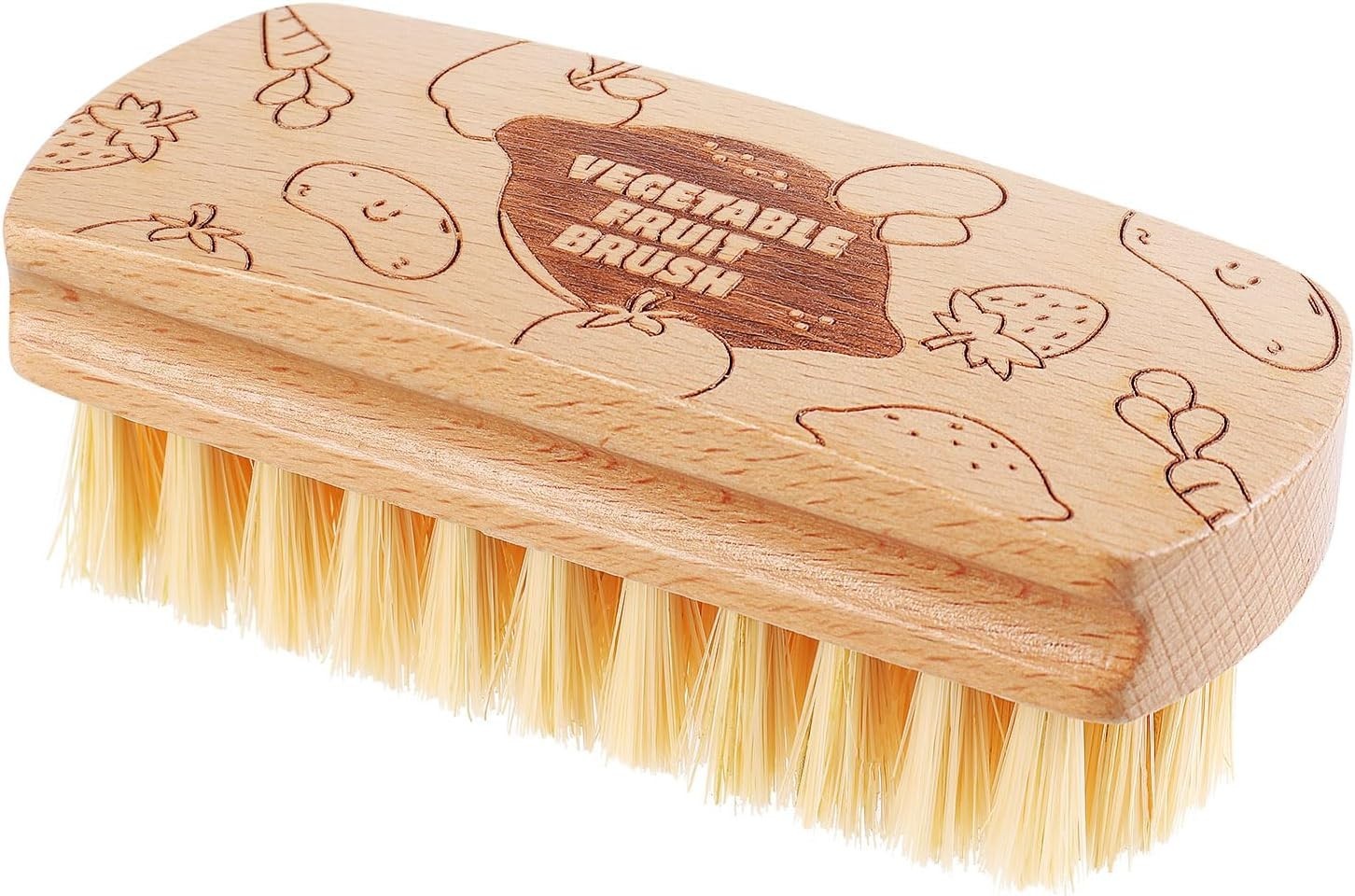 Beechwood Vegetable Fruit Cleaning Brush Scrubber Potato Veggie Wash Brush