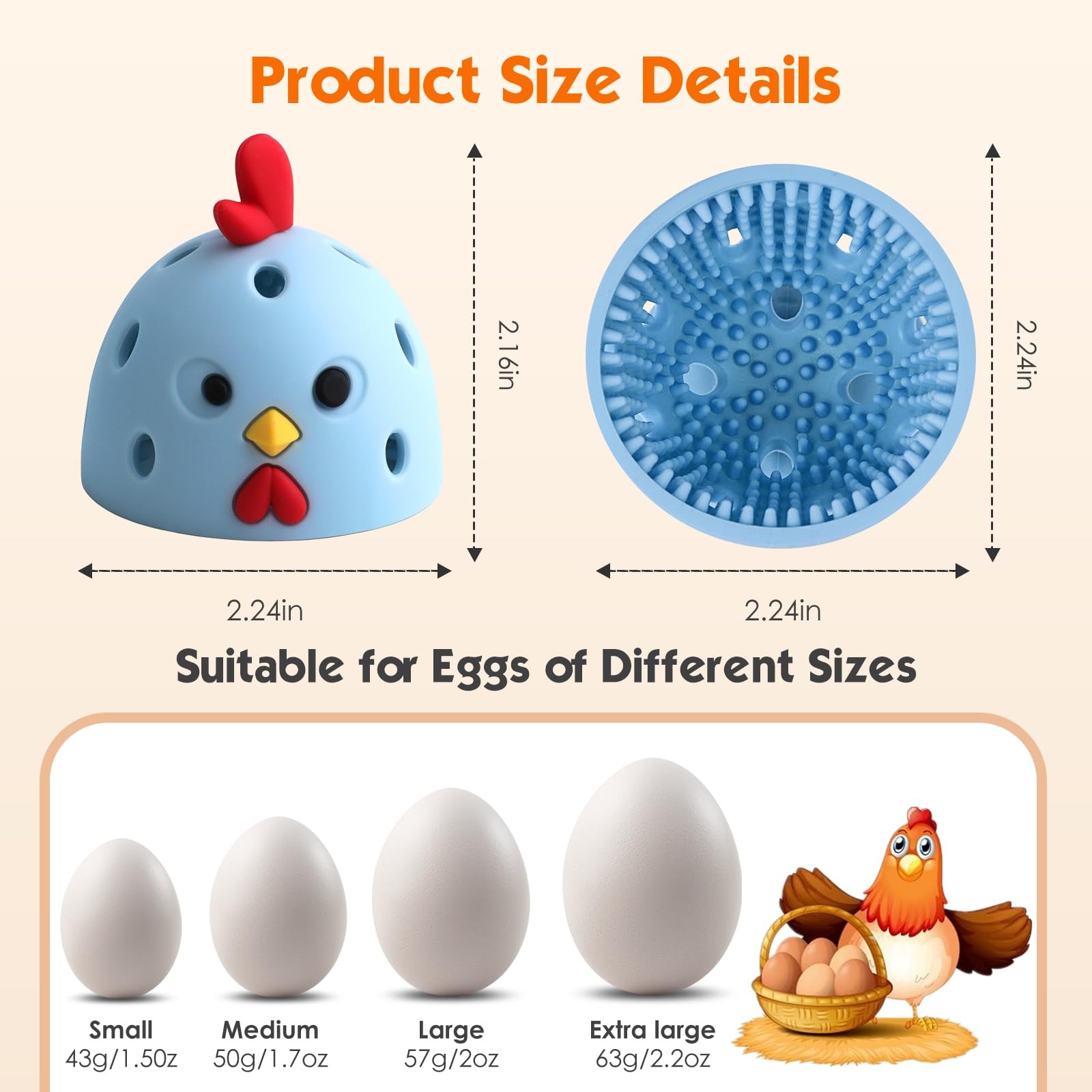 Egg Brush Cleaner, Egg Cleaner Scrubber for Fresh Eggs, Cute Chick Shaped Sil…