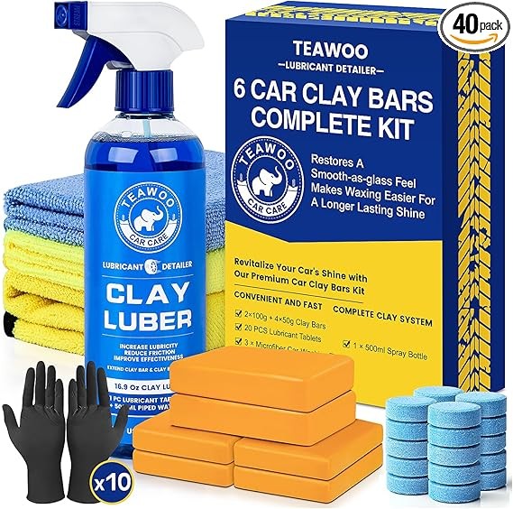 Clay Bars Kit, 6 Clay Bars & 20 PCS Lubricant Tablets, Complete Car Detailing