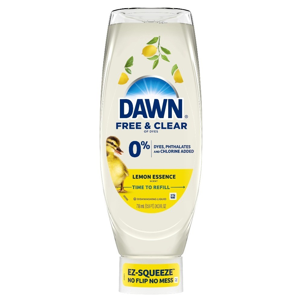 EZ-Squeeze Dish Soap Lemon Scent 24.3 fl oz 4 Pack Free and Clear Formula