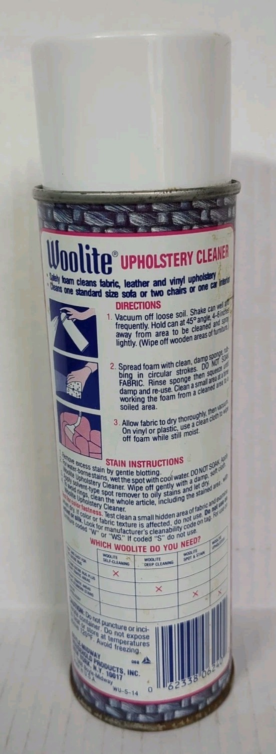 1988 Woolite Upholstery Cleaner 14 Oz Can Boyle Midway Full Prop NOS New