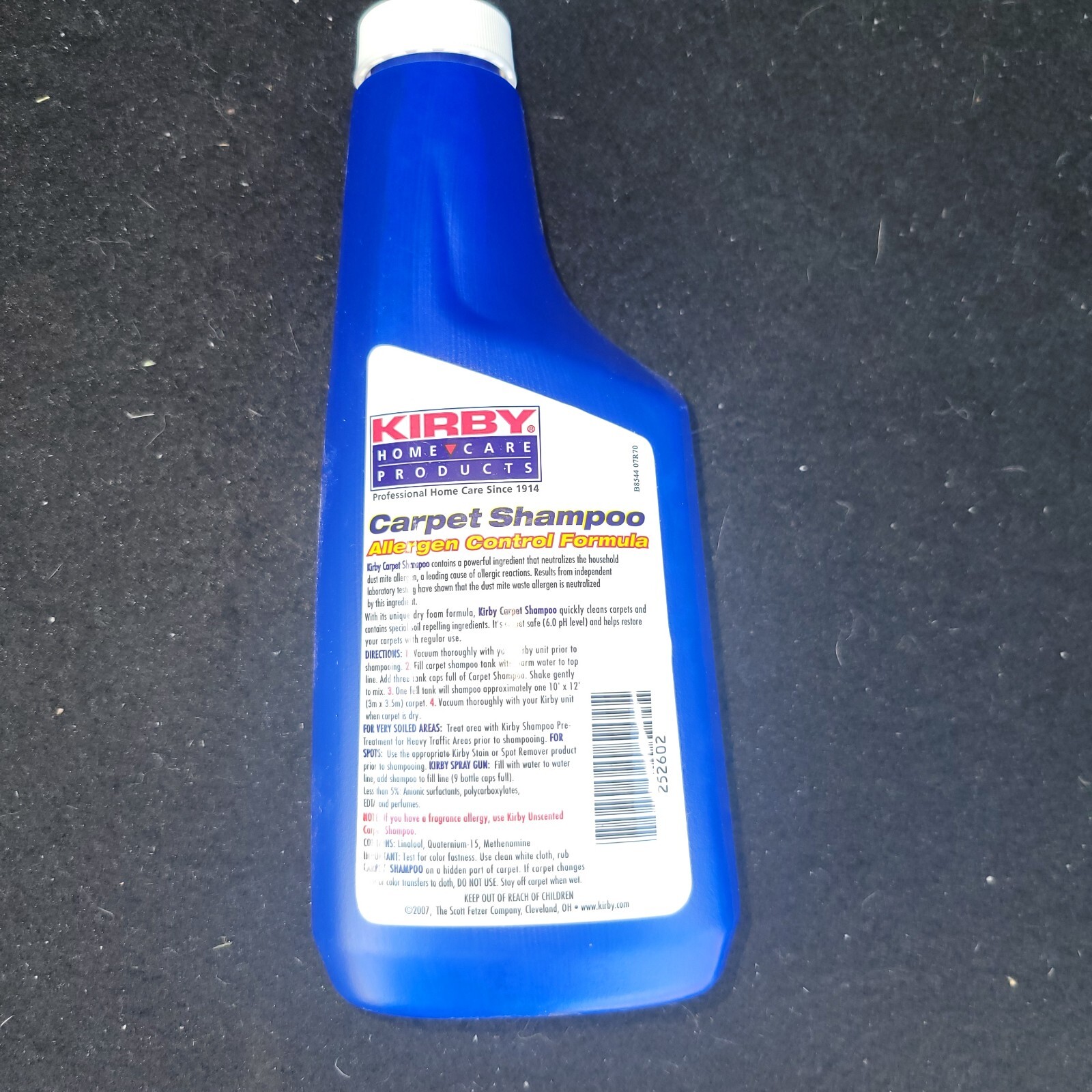 Kirby 32 fl oz Home Care Products Carpet Shampoo Allergen Control Formula 252702