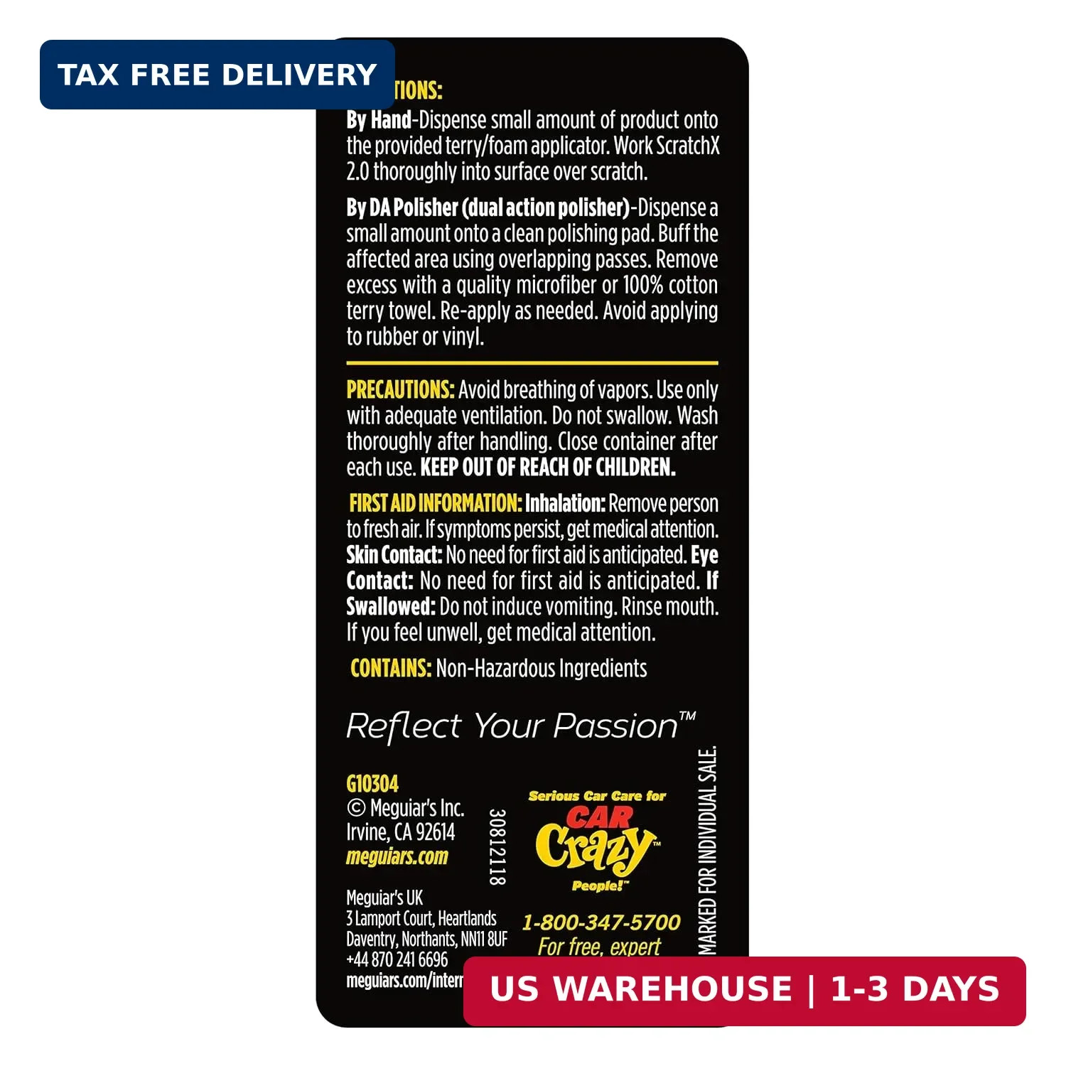 Meguiar’s Quik Eraser Kit, Car Scratch Remover for Repairing Surface Blemishes,