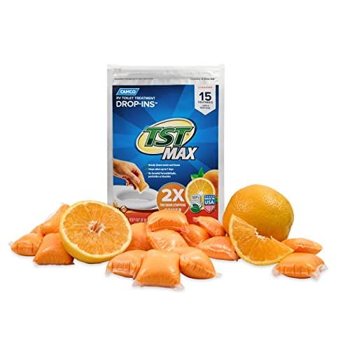 Camco TST Orange RV Toilet Treatment Drop-Ins 15 Pack Citrus Septic Safe