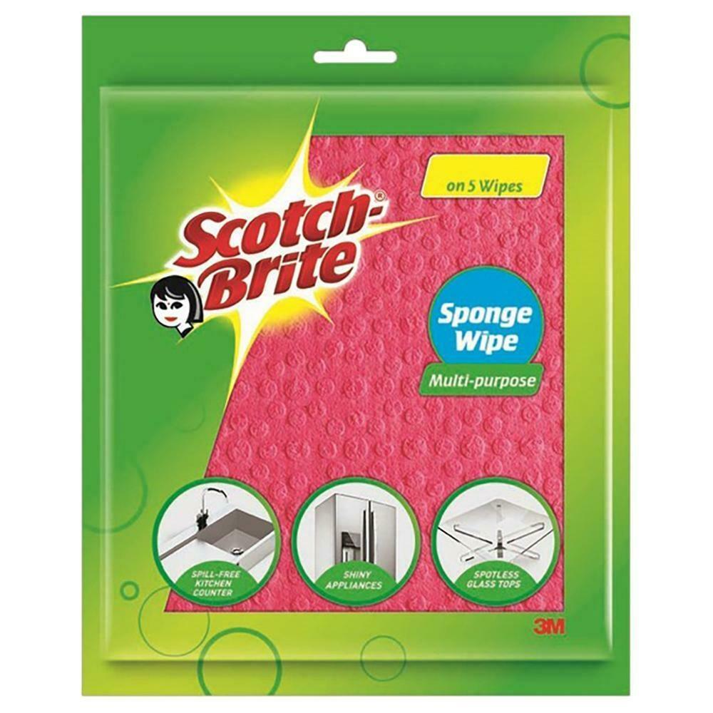 Scotch-Brite Sponge Wipe -Multipurpose- Absorbs Water 10X Times-3-5-10 Pcs Pack