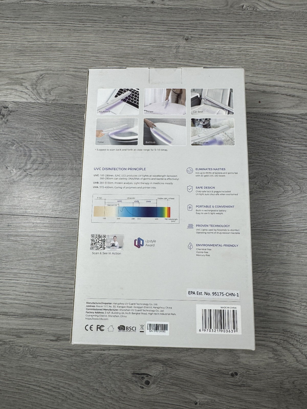 59-S UVC X5 LED Handheld Sterilized Sterilization for Travel and Hotel