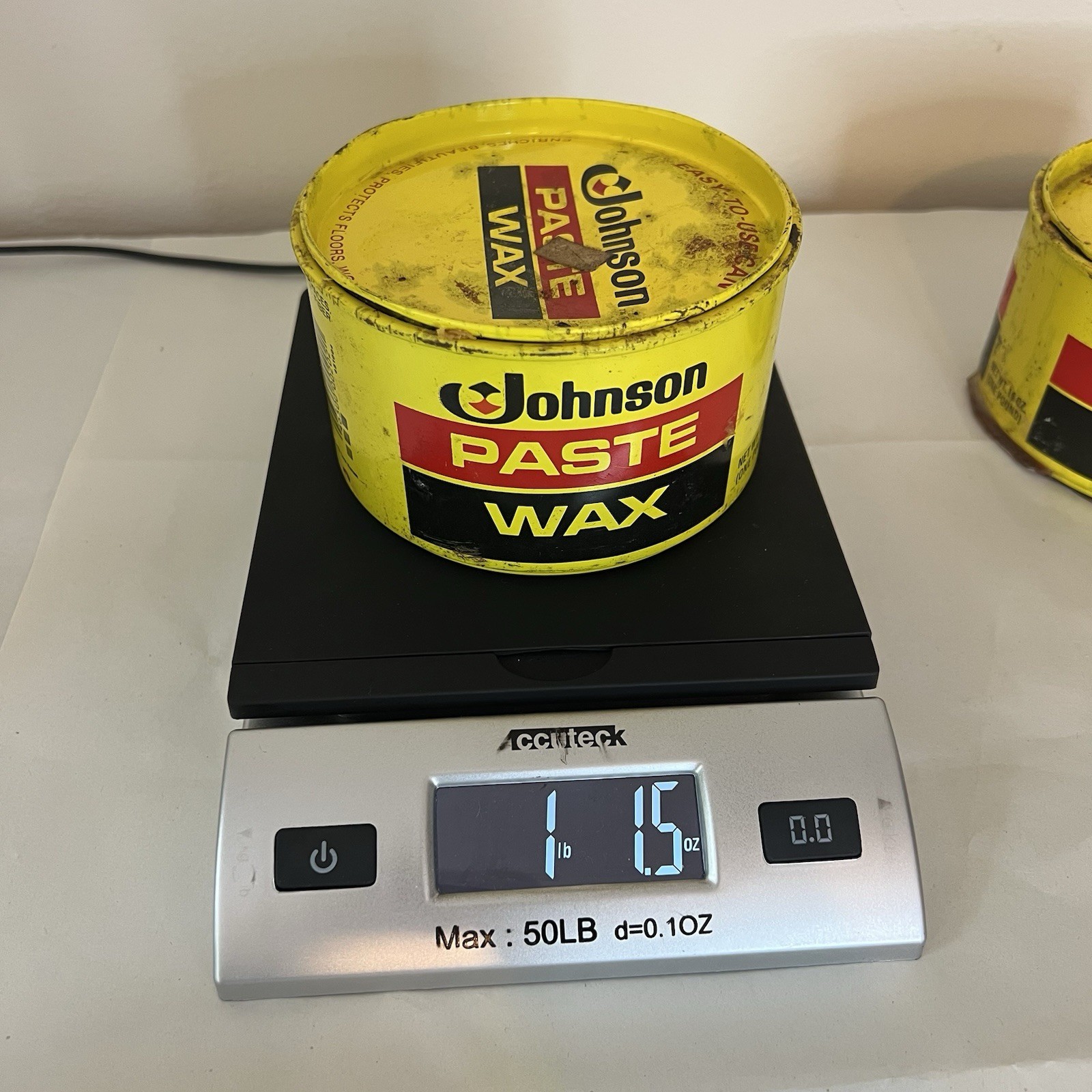 Discontinued SC Johnson Paste Wax Original Formula 2 Cans 1 lb 11.7 oz Remaining