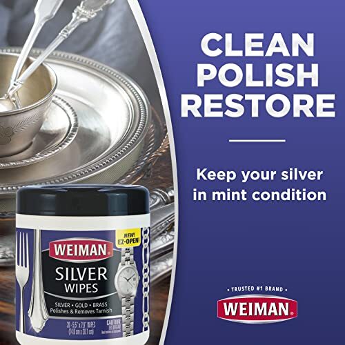 Weiman Jewelry Polish Cleaner, Tarnish Remover Wipes For silver & Gold 20