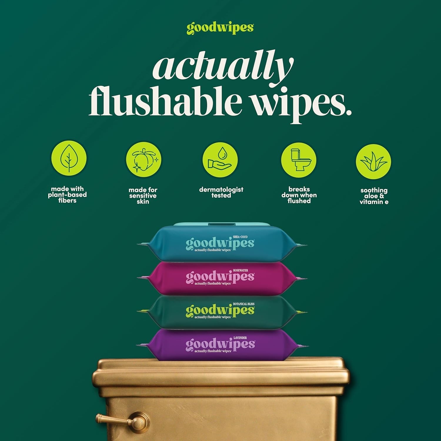 Flushable Wipes – Botanical Bliss Wet Wipes for Adults, Sewer & Septic Safe, …