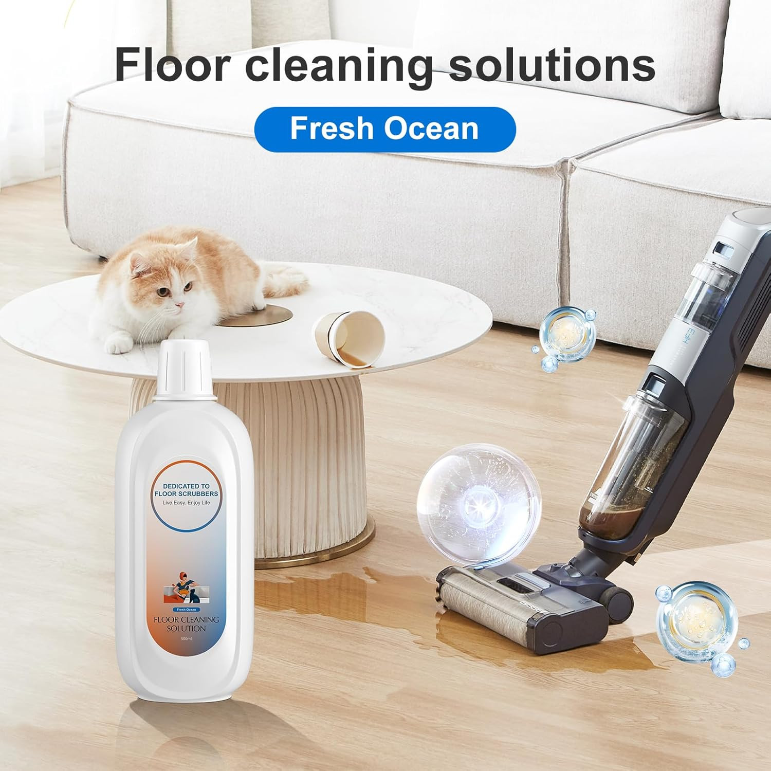 Floor Cleaning Solution Compatible with Tineco , Deep Cleans for Multiple Hard F