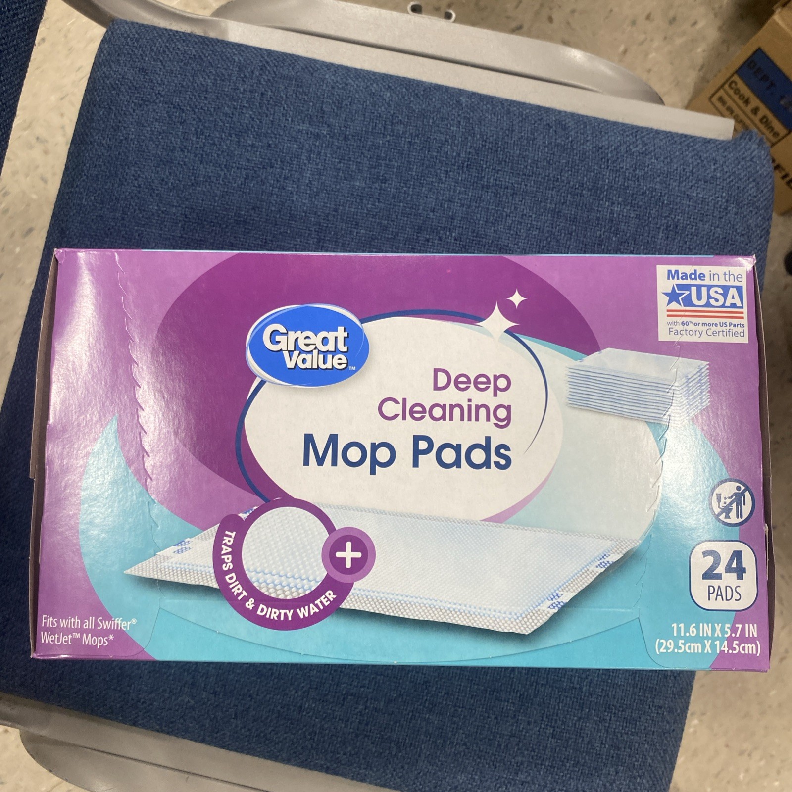 (43) Great Value Deep Cleaning Mop Pads Replacement Household Supplies Open Box