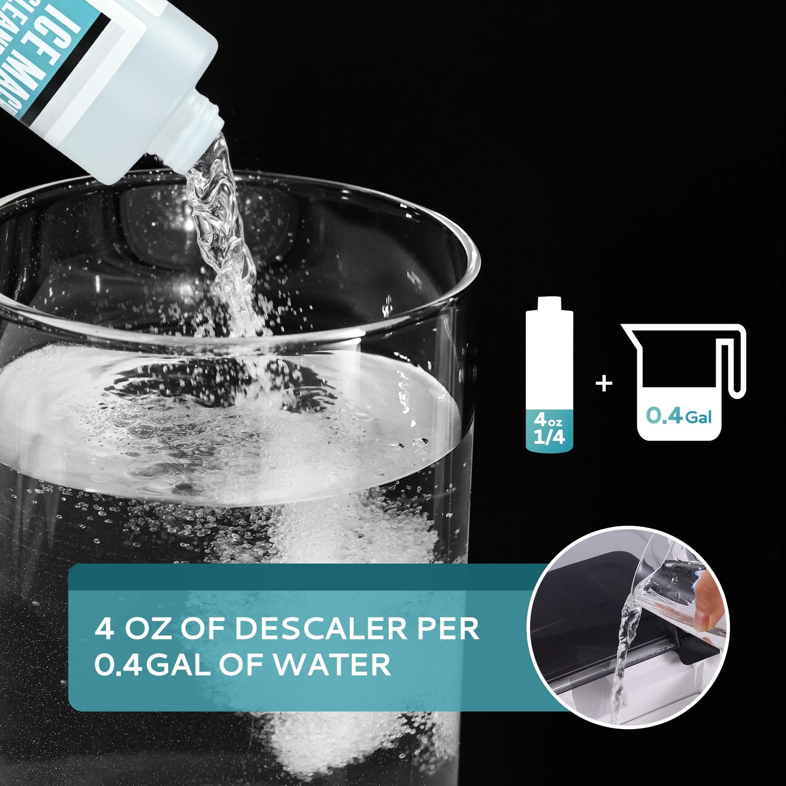 Ice Machine Cleaner Descaler, 16 Fl OZ Ice Maker Cleaner (4 Uses Per Bottle),…