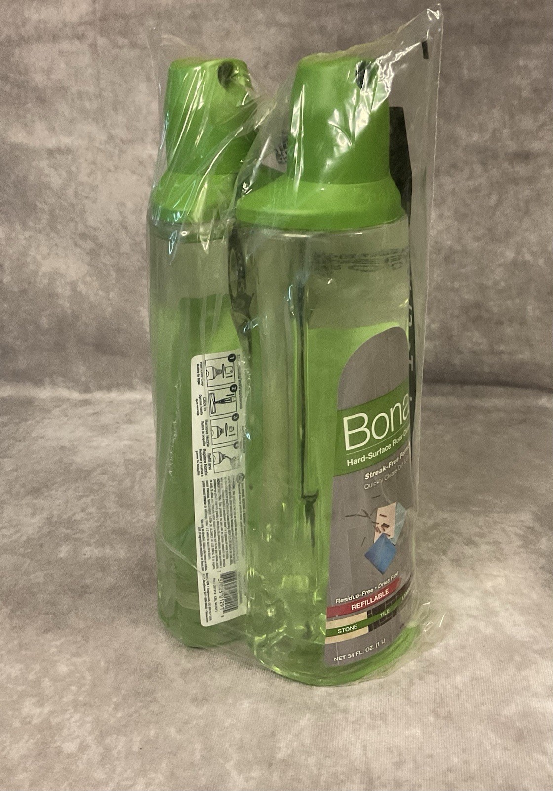 BONA HARD-SURFACE FLOOR CLEANER 34 FL OZ STREAK-FREE FORMULA SEALED LOT OF 2