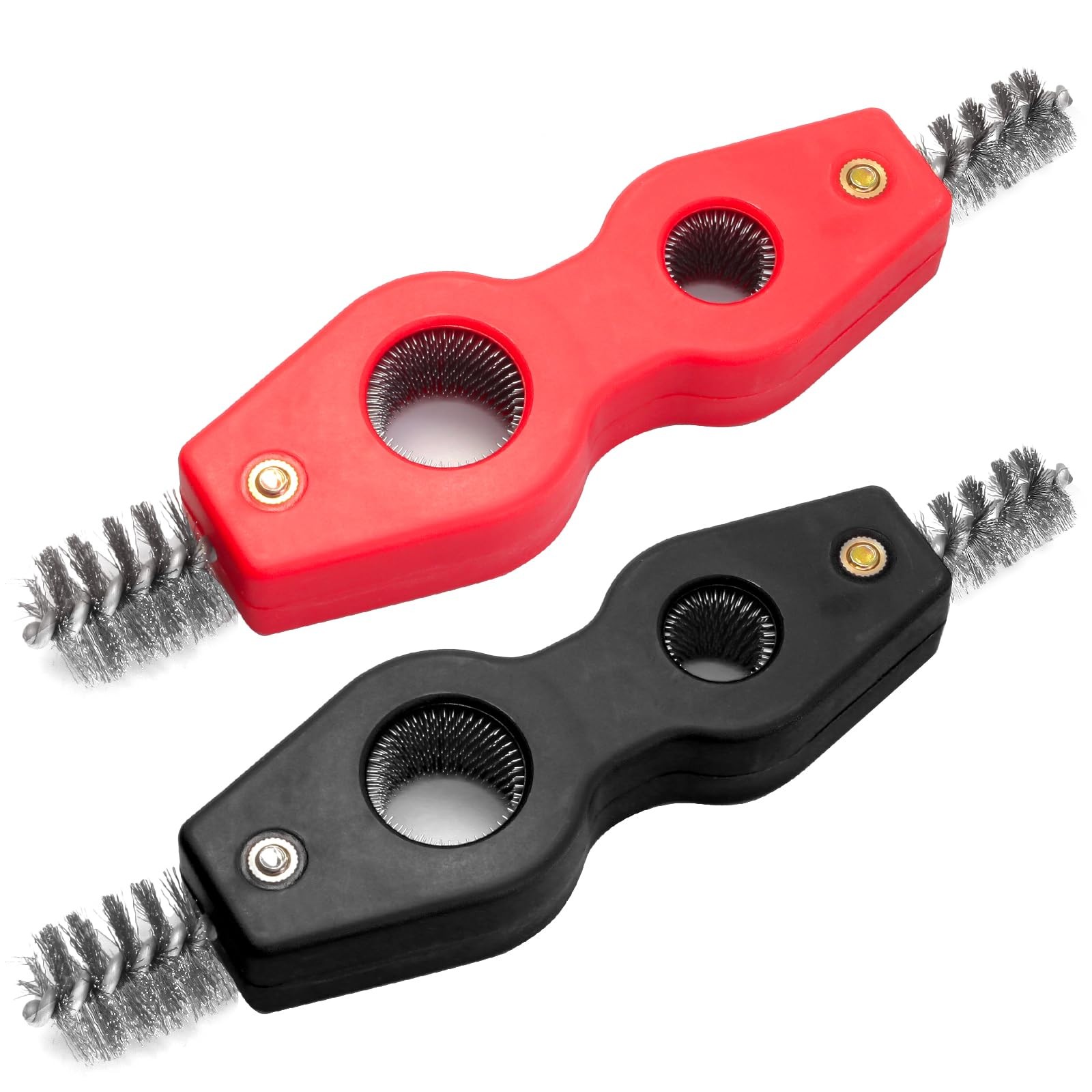 2PCS 4in1 Copper Pipe Cleaner, 1/2″ & 3/4″ Deburring Brush Inner & Outer Thre…