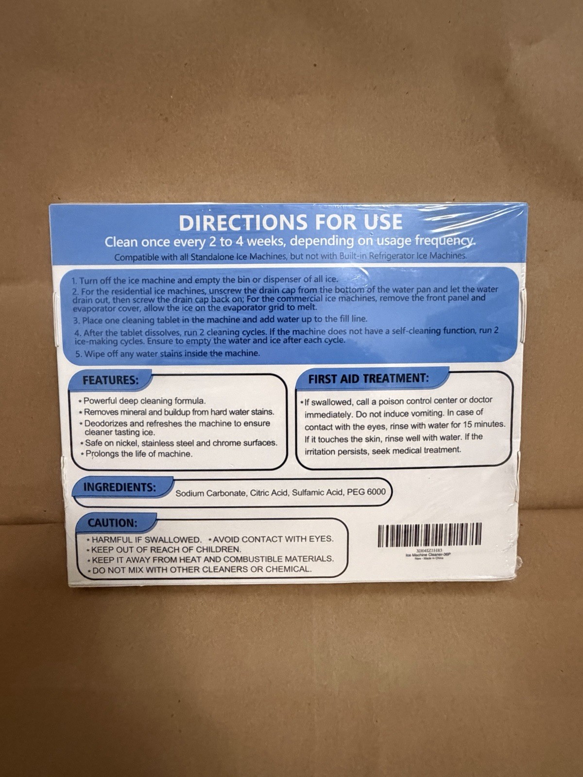 USKICH Ice Machine Cleaner Tablets Unscented 36 Count 18 Month Supply