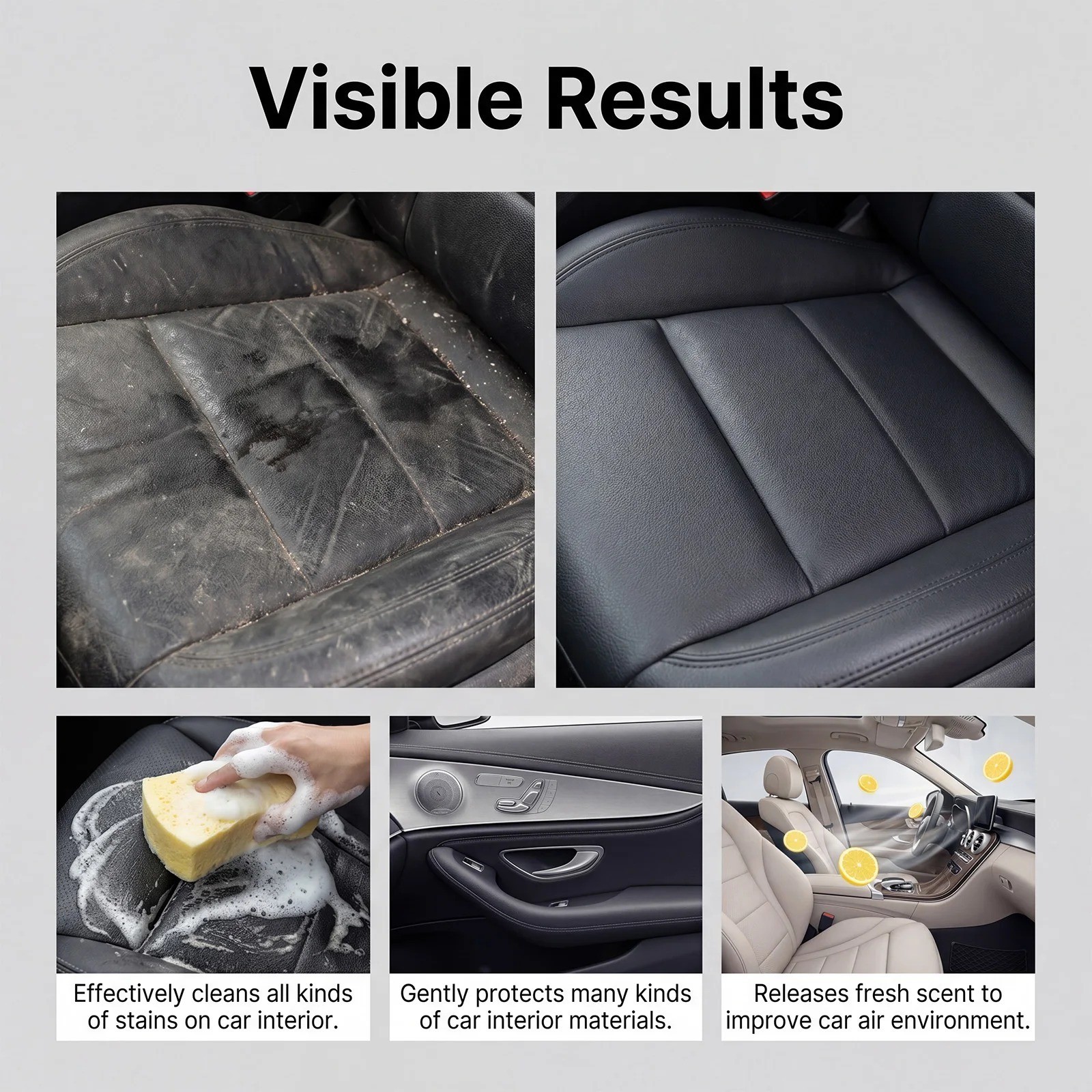 4-in-1 Multi-Enzyme Foam Cleaner, Deep Cleaning Spray for Car Kitchen Bathroom