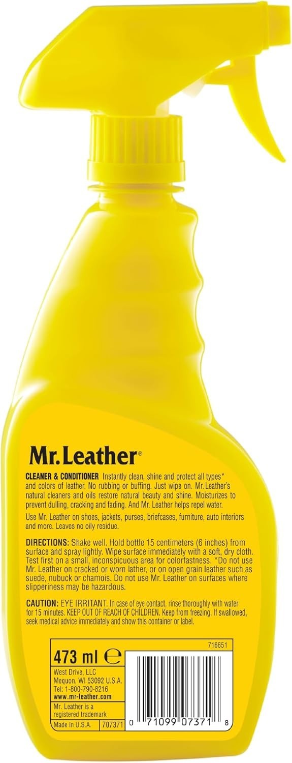 Mr. Leather 707371 Cleaner & Conditioner Spray – 16oz – Triple Action Formula