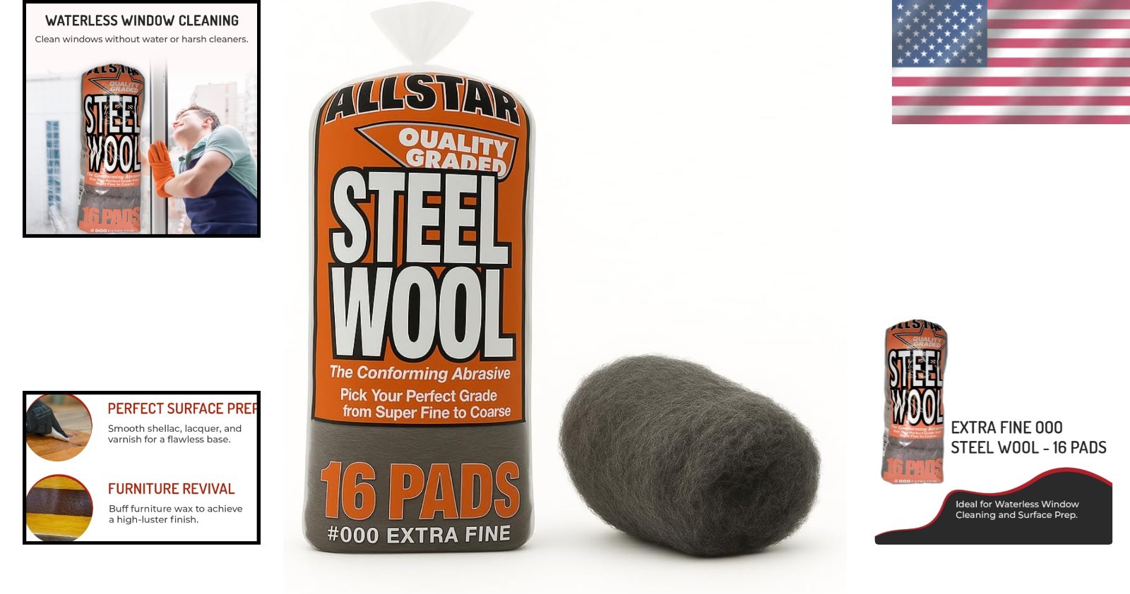 000 Extra Fine Steel Wool – Perfect for Surface Prep & Furniture Care