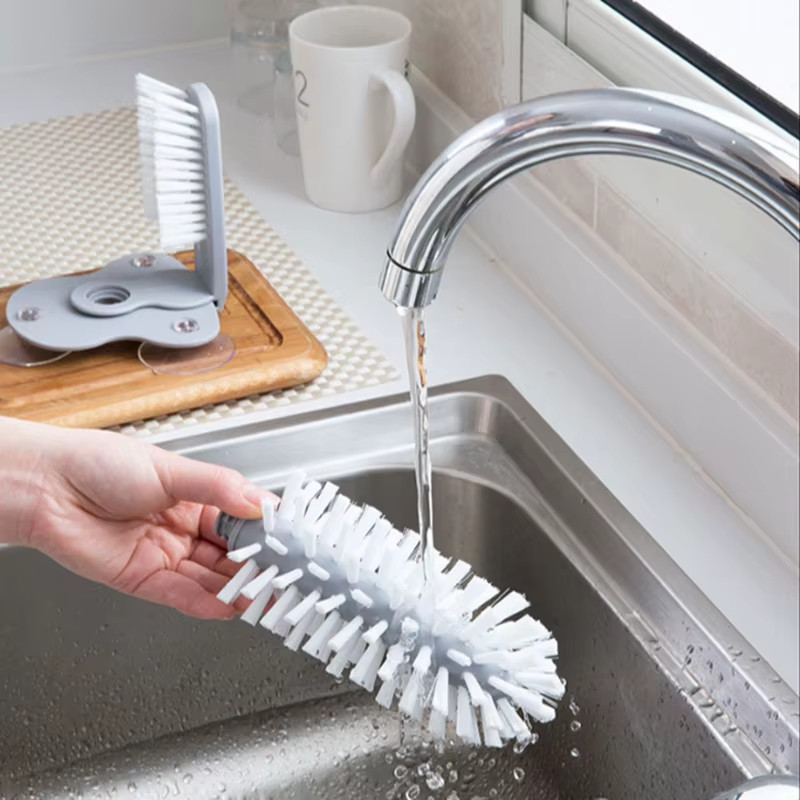 Cup Scrubber Glass Cleaner Lazy Bottles Brush Sink Kitchen Accessories 2 in 1 Dr